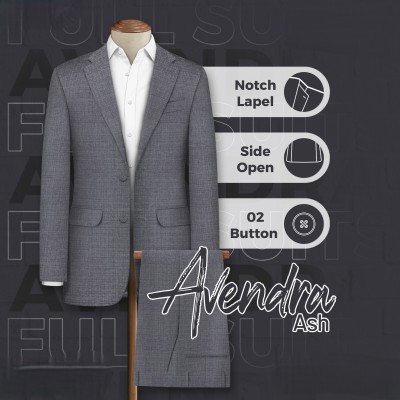 Avendra Ash Color Suit
Notch Lapel - Side Open - 2 Button